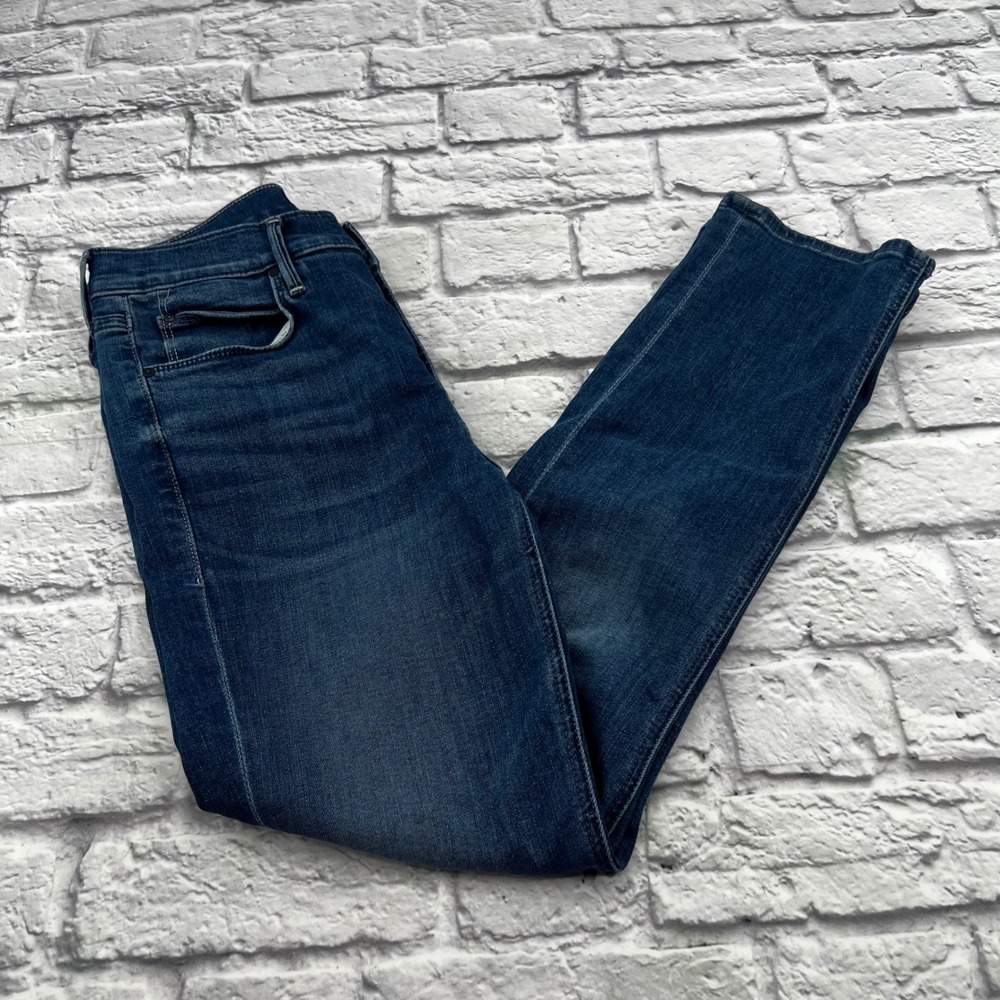 Mother The Mid Rise Dazzler Ankle Jeans Blue Slim Straight Size 28 5 Pocket